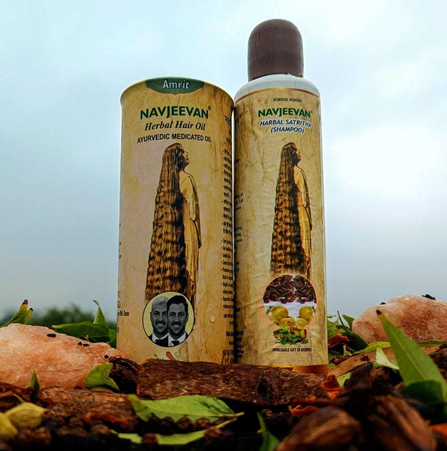 Amrit Navjeevan Hair Oil and Satritha Shampoo Combo Pack